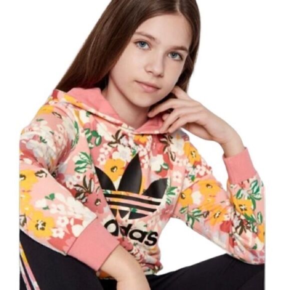 ADIDAS Pink Floral Hoodie HER Studio London Sweatshirt - Picture 1 of 5